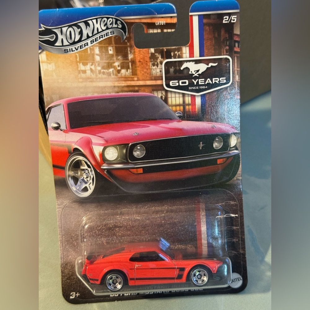 69 Ford Mustang Boss 302 Hot Wheels Red - Silver Series